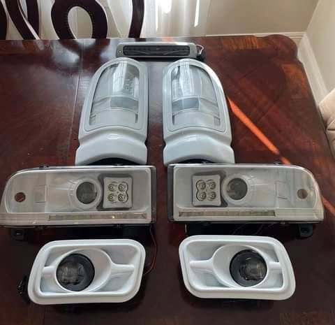 Dodge Ram headlights, taillights with 3rd brake light, and fog lights