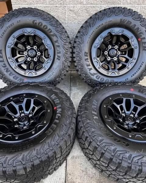 18″ Dodge Ram 1500 TRX 2023 Beadlock Bead Lock Black HAVOC EDITION Wheels Rims Tires Rines 35″ - Image 4
