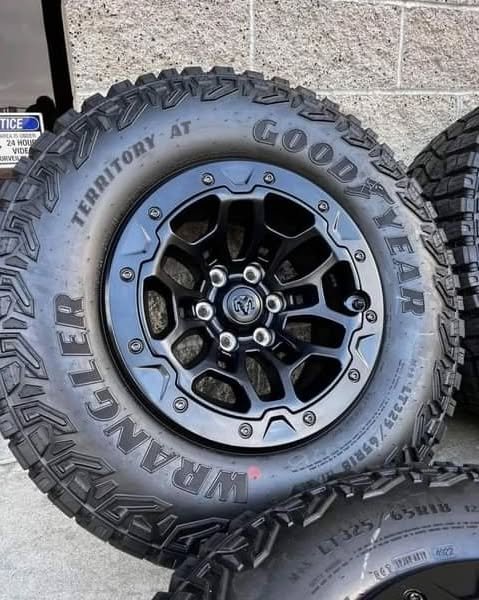 18″ Dodge Ram 1500 TRX 2023 Beadlock Bead Lock Black HAVOC EDITION Wheels Rims Tires Rines 35″ - Image 2