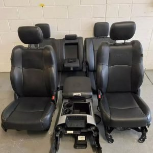 2013 – 2018 Dodge Ram 1500, 2500, 3500 Front Rear Black Leather Seats Set