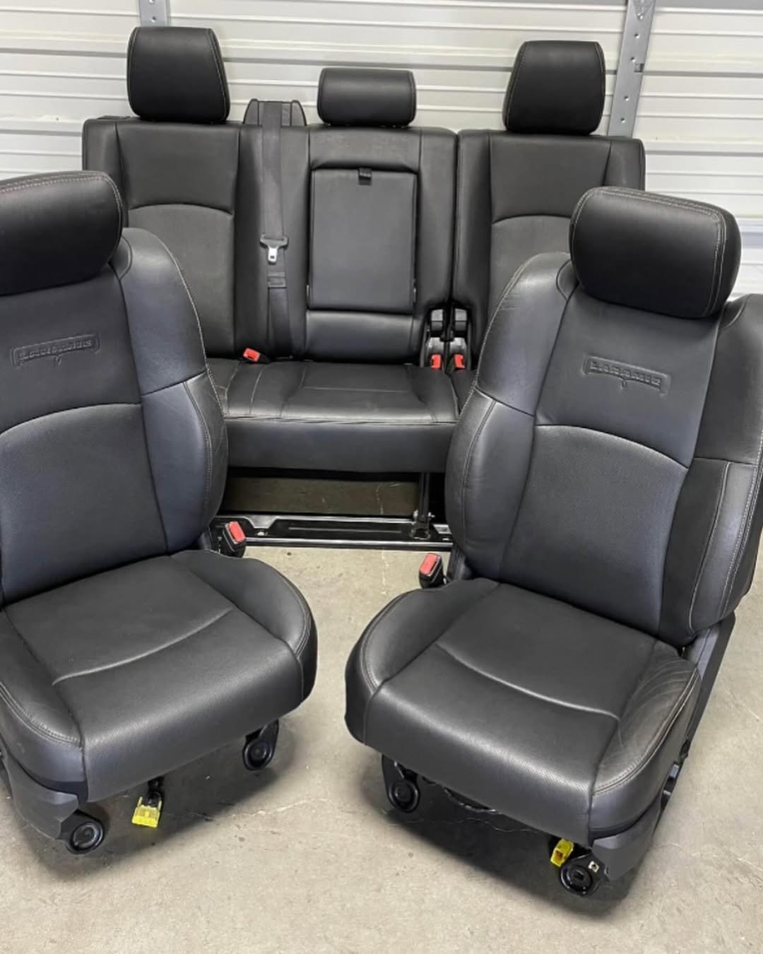 Ram 2500 3500 mega cab black leather Laramie front and rear seats