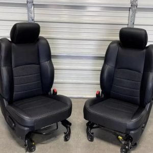 2003-2018 Dodge Ram 1500, 2500 black leather sport front seats
